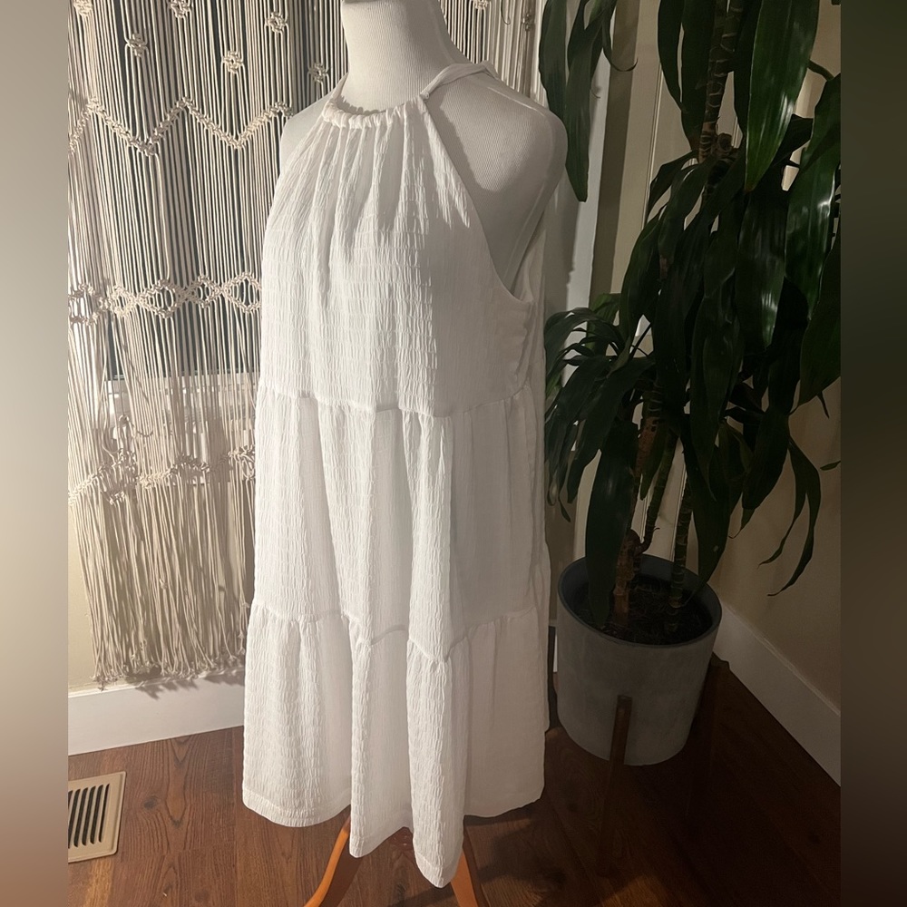 Linen Blend Racerback Dress